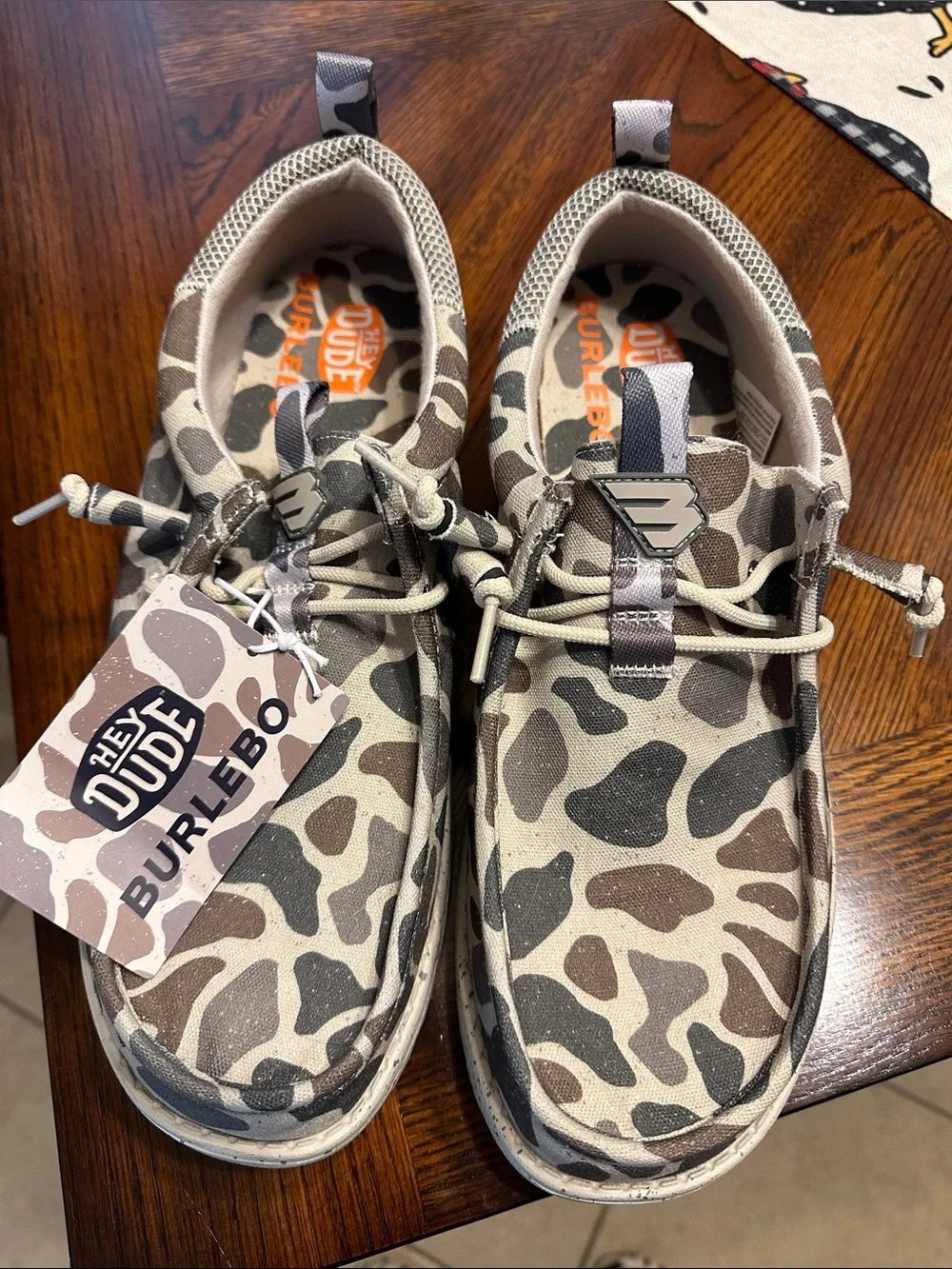 Hey Dude Burlebo Slip-On Shoes in Beige, Brown, Gray Camo - Picture 1 of 4
